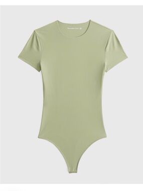 Abercrombie & Fitch Sage Green Short Sleeve Bodysuit (XS)